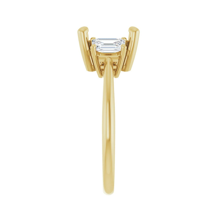 14K Yellow Gold 9x9 mm Cushion 3/4 CTW Lab-Grown Semi-Set Engagement Ring