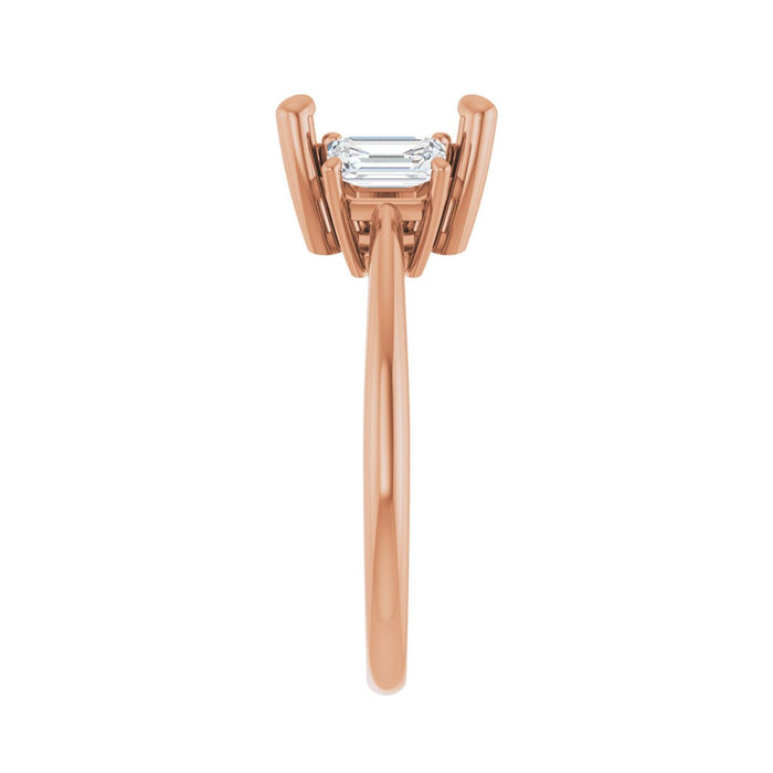 14K Rose Gold 9x9 mm Cushion 3/4 CTW Lab-Grown Semi-Set Engagement Ring