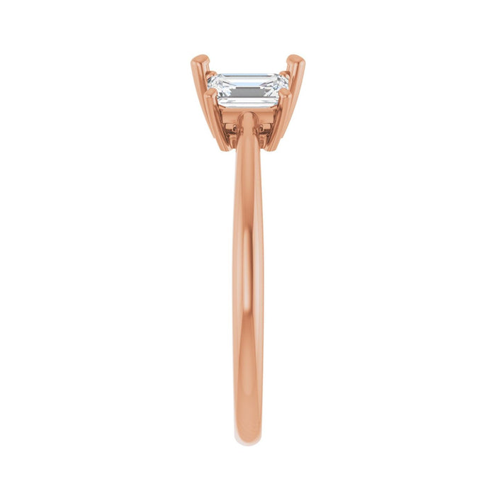 14K Rose Gold 5.5x5.5 mm Square 3/4 CTW Lab-Grown Semi-Set Engagement Ring
