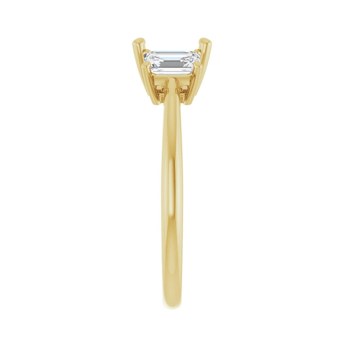 14K Yellow Gold 5.5x5.5 mm Square 3/4 CTW Lab-Grown Semi-Set Engagement Ring