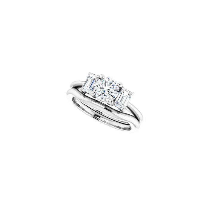 Platinum 6 mm Round 3/4 CTW Lab-Grown Semi-Set Engagement Ring