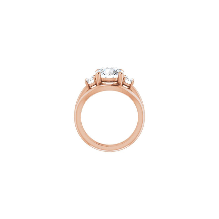 14K Rose Gold 9 mm Round 3/4 CTW Lab-Grown Semi-Set Engagement Ring