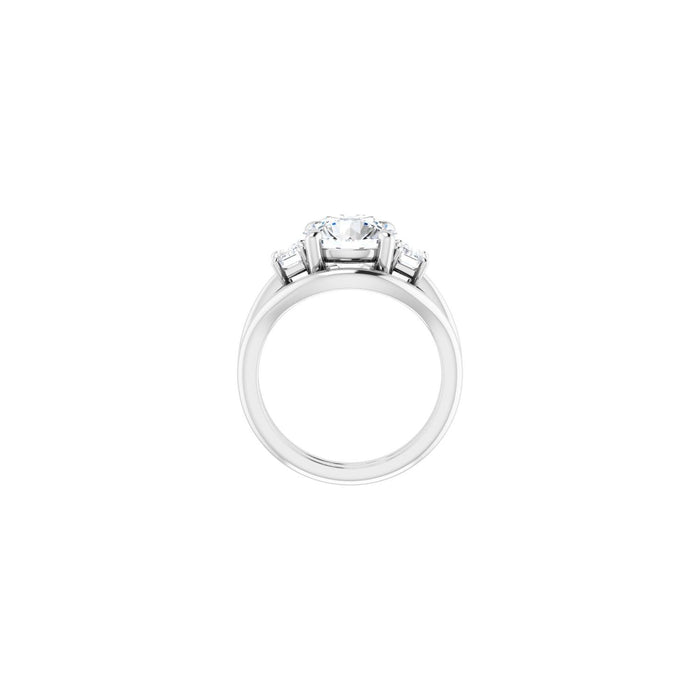 14K White Gold 9 mm Round 3/4 CTW Lab-Grown Semi-Set Engagement Ring