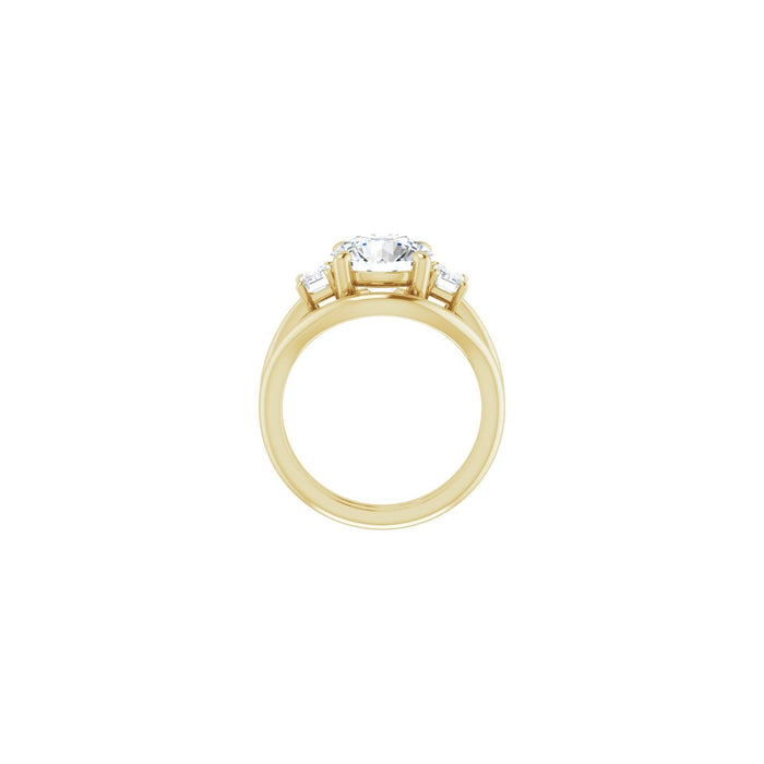 14K Yellow Gold 9 mm Round 3/4 CTW Lab-Grown Semi-Set Engagement Ring