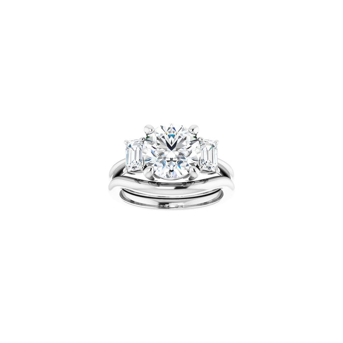 14K White Gold 8.8 mm Round 3/4 CTW Lab-Grown Semi-Set Engagement Ring
