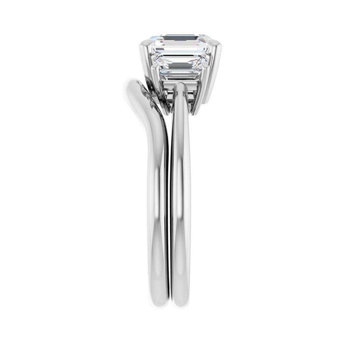 14K White Gold 7x7 mm Asscher 3/4 CTW Lab-Grown Semi-Set Engagement Ring