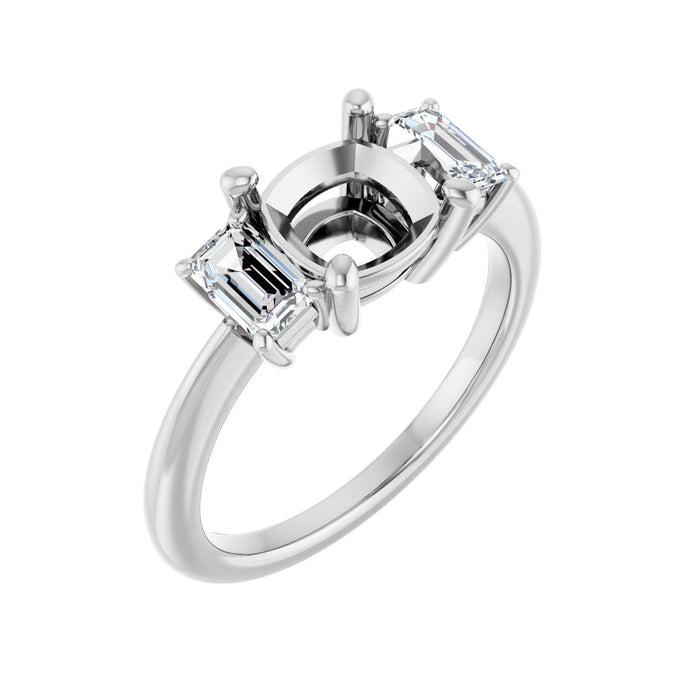 14K White Gold 7x7 mm Cushion 3/4 CTW Lab-Grown Semi-Set Engagement Ring