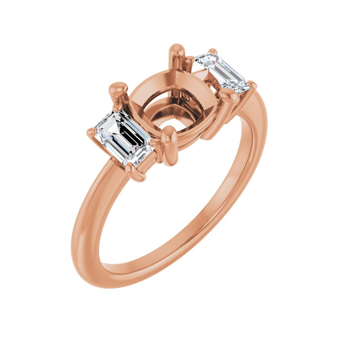 14K Rose Gold 7x7 mm Cushion 3/4 CTW Lab-Grown Semi-Set Engagement Ring