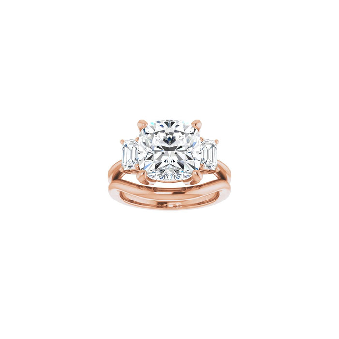 14K Rose Gold 10x10 mm Cushion 3/4 CTW Lab-Grown Semi-Set Engagement Ring