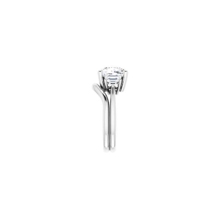 Platinum 9x9 mm Cushion 3/4 CTW Lab-Grown Semi-Set Engagement Ring