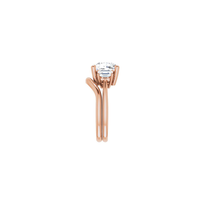 14K Rose Gold 9x9 mm Cushion 3/4 CTW Lab-Grown Semi-Set Engagement Ring