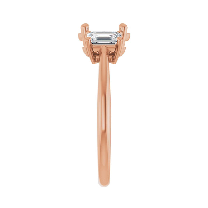 14K Rose Gold 8x6 mm Oval 3/4 CTW Lab-Grown Semi-Set Engagement Ring