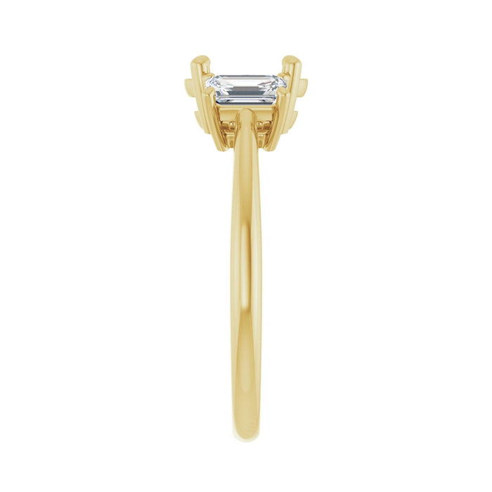 14K Yellow Gold 8x6 mm Oval 3/4 CTW Lab-Grown Semi-Set Engagement Ring