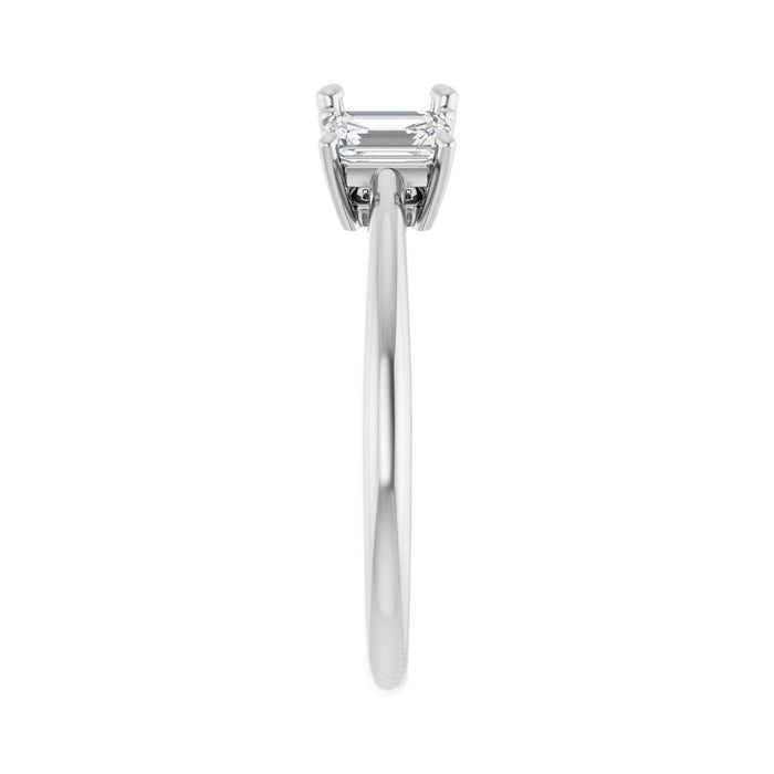 14K White Gold 5x5 mm Asscher 3/4 CTW Lab-Grown Semi-Set Engagement Ring