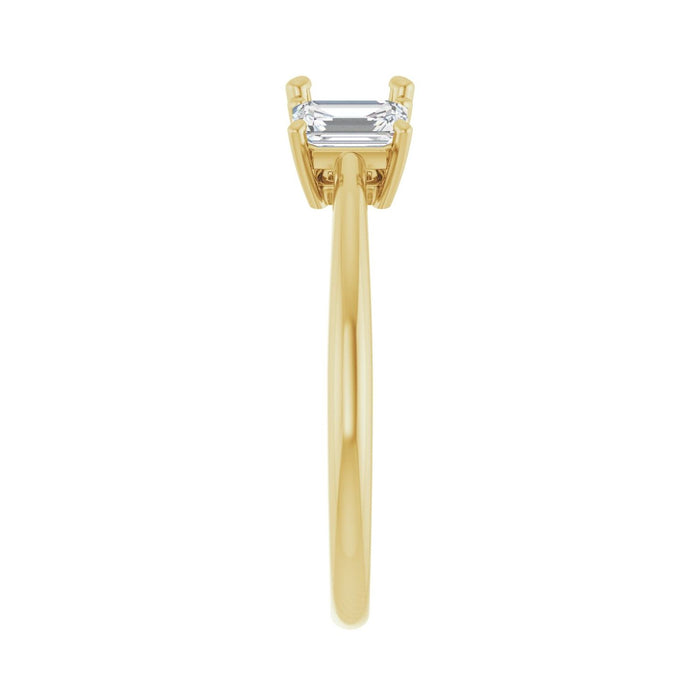 14K Yellow Gold 5x5 mm Asscher 3/4 CTW Lab-Grown Semi-Set Engagement Ring
