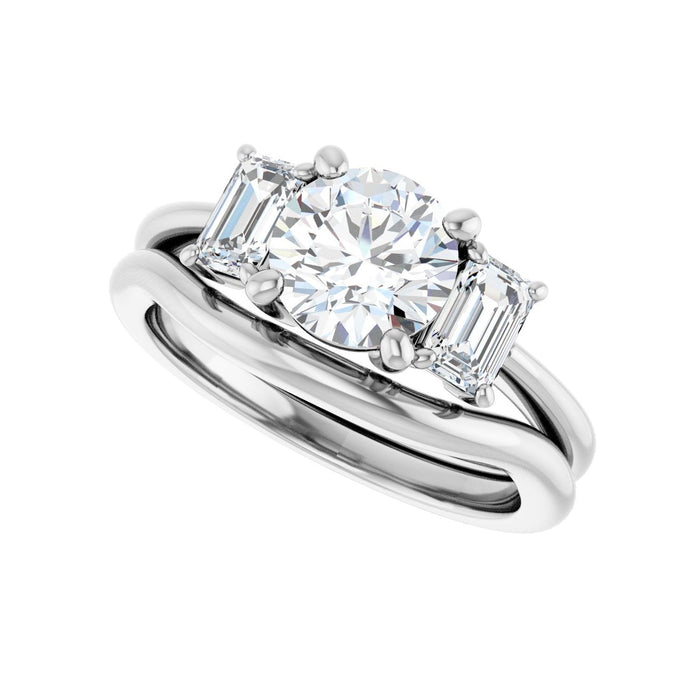 Platinum 7 mm Round 3/4 CTW Lab-Grown Semi-Set Engagement Ring