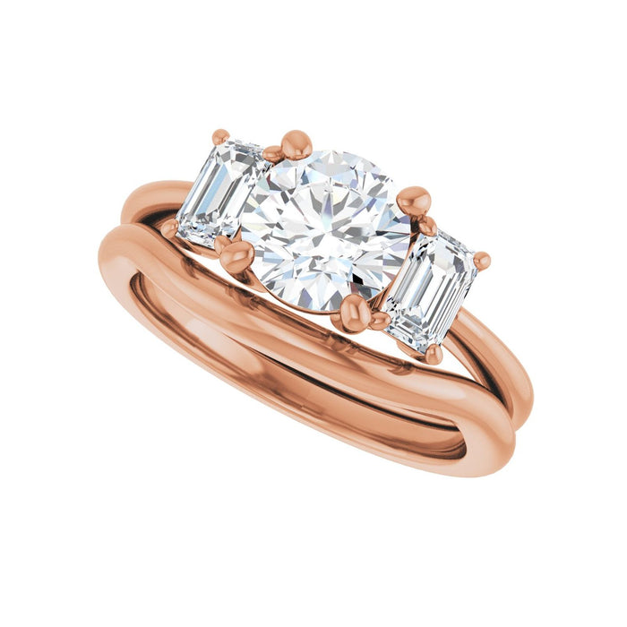 14K Rose Gold 7 mm Round 3/4 CTW Lab-Grown Semi-Set Engagement Ring