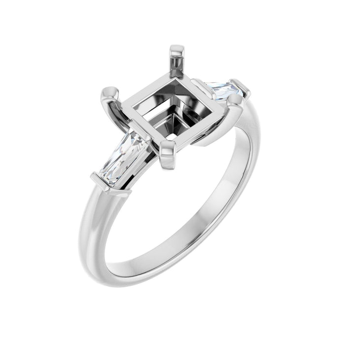 Platinum 7x7 mm Square 1/5 CTW Lab-Grown Diamond Semi-Set Engagement Ring