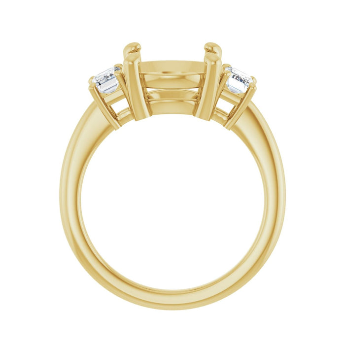 14K Yellow Gold 10 mm Round 3/4 CTW Lab-Grown Semi-Set Engagement Ring