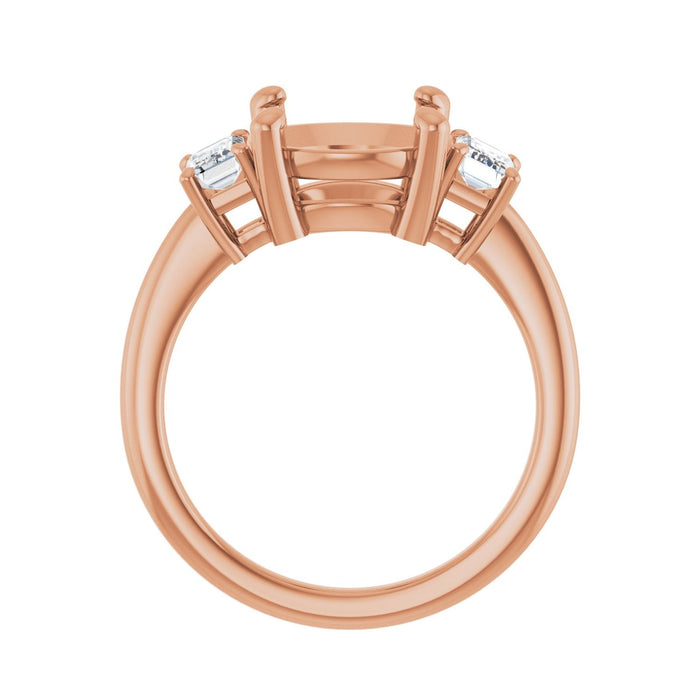 14K Rose Gold 10 mm Round 3/4 CTW Lab-Grown Semi-Set Engagement Ring