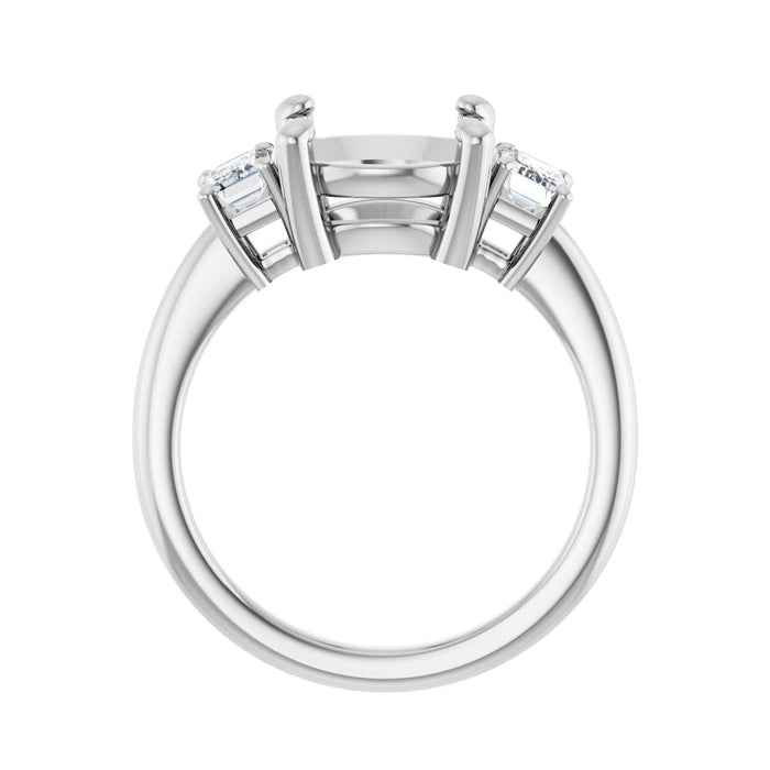 14K White Gold 10 mm Round 3/4 CTW Lab-Grown Semi-Set Engagement Ring