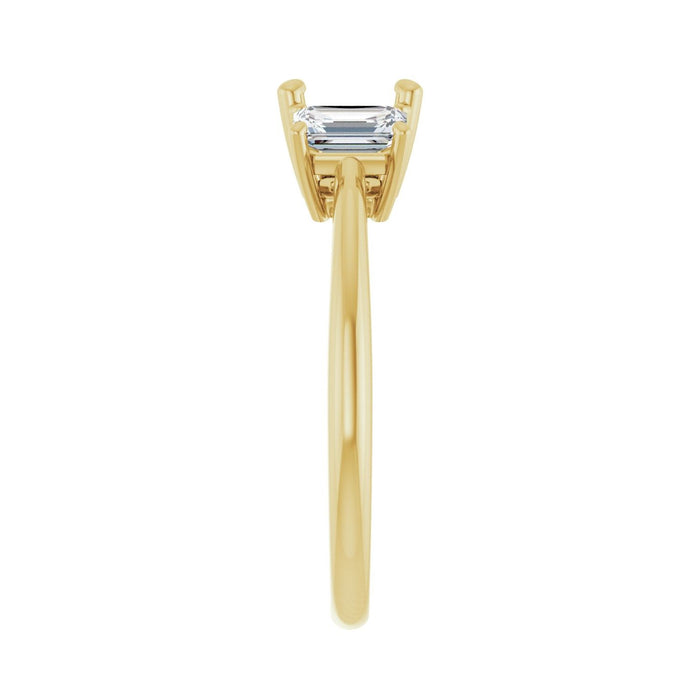 14K Yellow Gold 6x6 mm Cushion 3/4 CTW Lab-Grown Semi-Set Engagement Ring