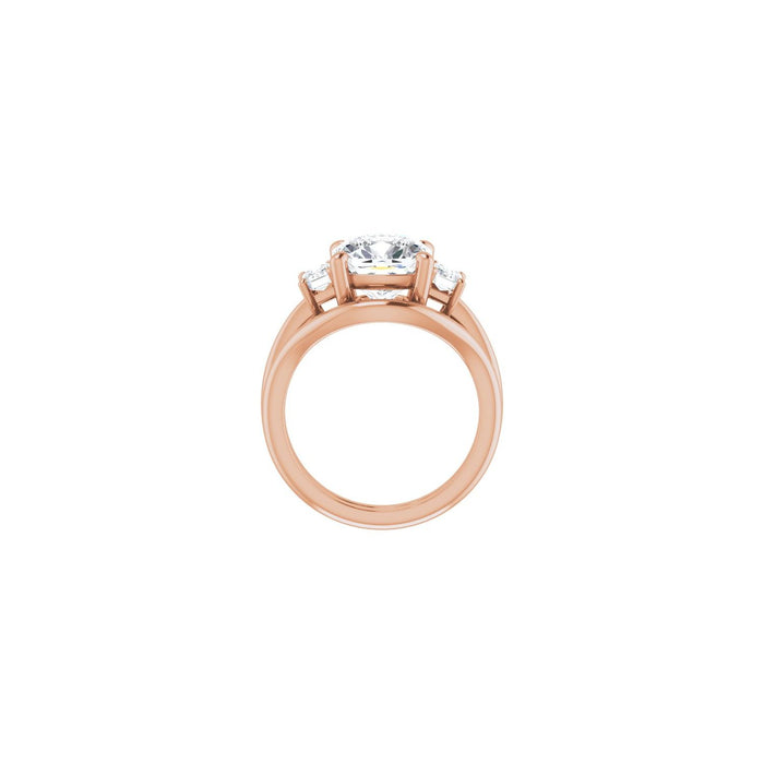 14K Rose Gold 9x9 mm Cushion 3/4 CTW Lab-Grown Semi-Set Engagement Ring