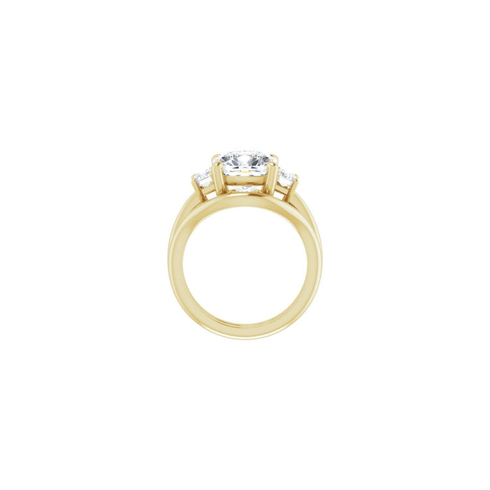 14K Yellow Gold 9x9 mm Cushion 3/4 CTW Lab-Grown Semi-Set Engagement Ring