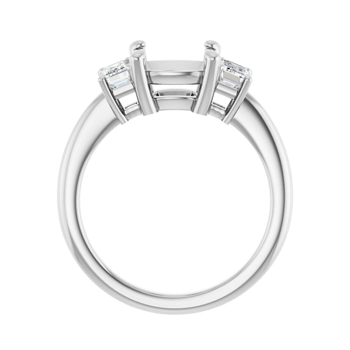 Platinum 8x8 mm Cushion 3/4 CTW Lab-Grown Semi-Set Engagement Ring
