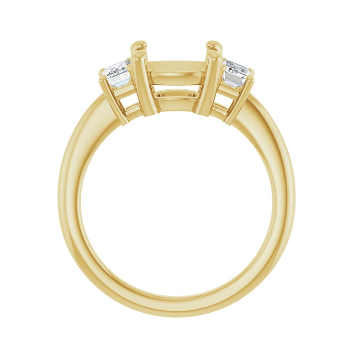14K Yellow Gold 8x8 mm Cushion 3/4 CTW Lab-Grown Semi-Set Engagement Ring
