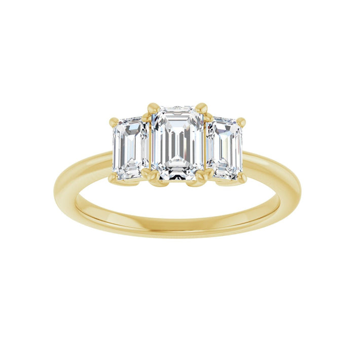 14K Yellow Gold 6.5x4.5 mm Emerald 5/8 CTW Lab-Grown Semi-Set Engagement Ring
