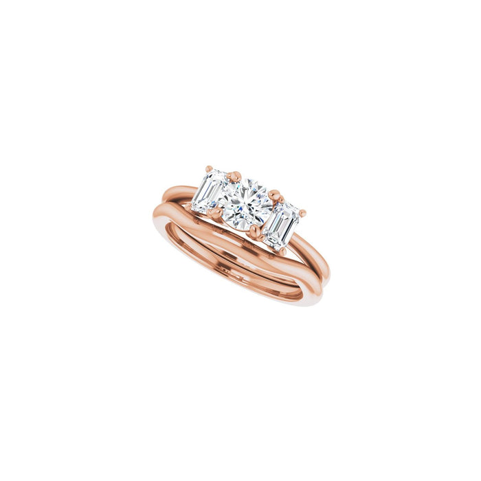 14K Rose Gold 5.5 mm Round 1 1/3 CTW Lab-Grown Semi-Set Engagement Ring