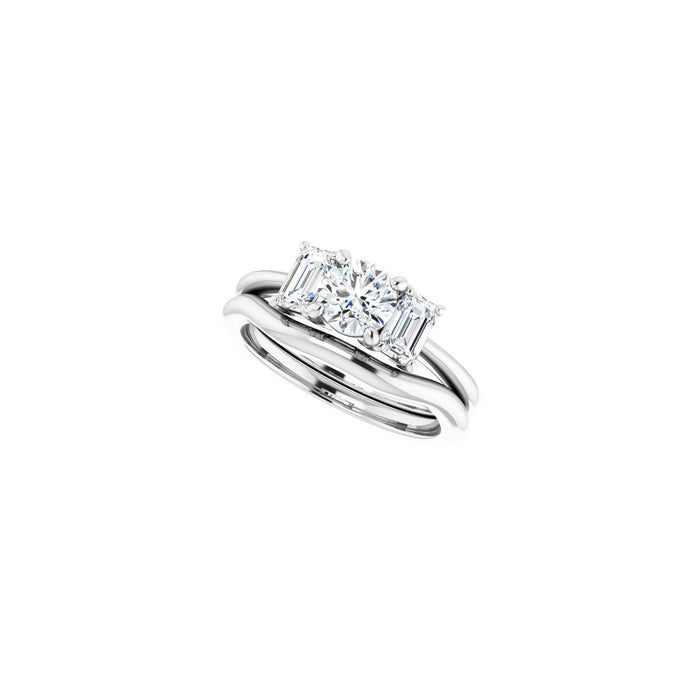 14K White Gold 5.5 mm Round 1 1/3 CTW Lab-Grown Semi-Set Engagement Ring