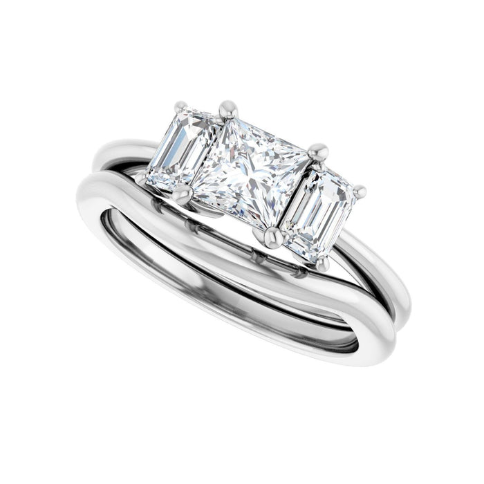 14K White Gold 5x5 mm Square 3/4 CTW Lab-Grown Semi-Set Engagement Ring