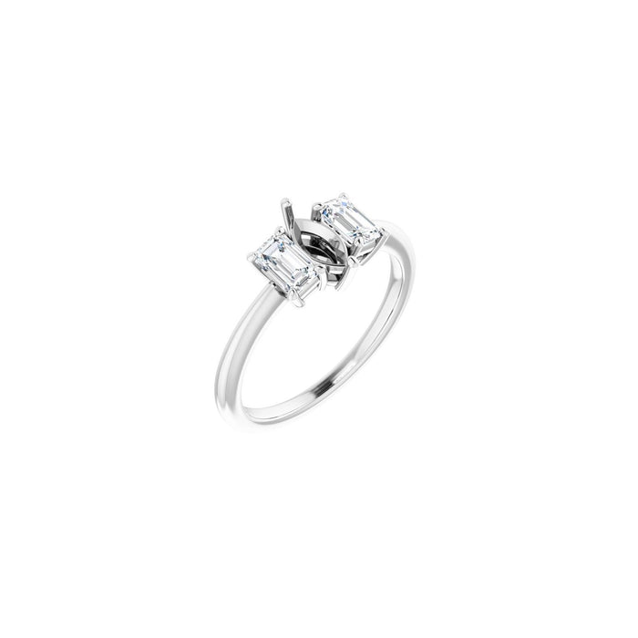 Platinum 7x3.5 mm Marquise 3/4 CTW Lab-Grown Semi-Set Engagement Ring