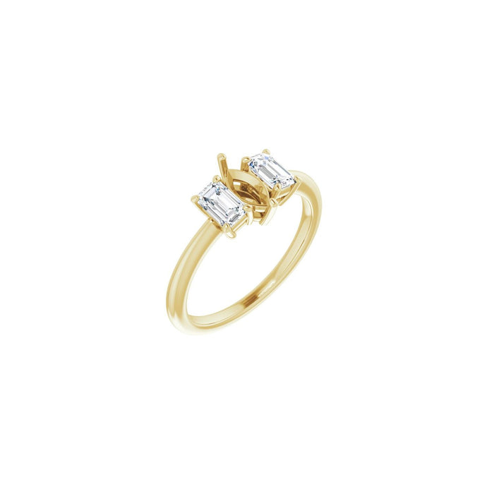 14K Yellow Gold 7x3.5 mm Marquise 3/4 CTW Lab-Grown Semi-Set Engagement Ring