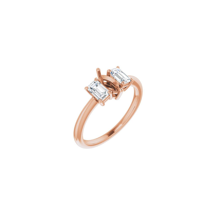 14K Rose Gold 7x3.5 mm Marquise 3/4 CTW Lab-Grown Semi-Set Engagement Ring