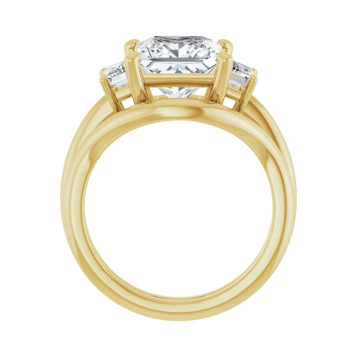14K Yellow Gold 8x8 mm Square 3/4 CTW Lab-Grown Semi-Set Engagement Ring