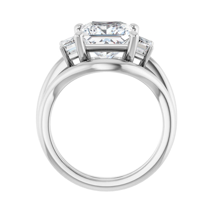 14K White Gold 8x8 mm Square 3/4 CTW Lab-Grown Semi-Set Engagement Ring