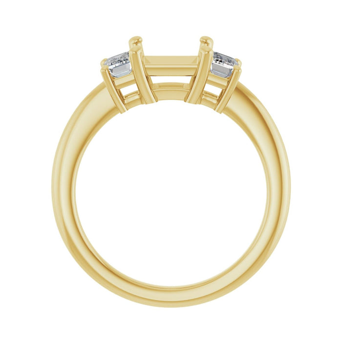14K Yellow Gold 6x6 mm Square 3/4 CTW Lab-Grown Semi-Set Engagement Ring