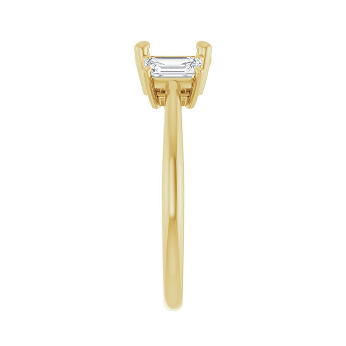 14K Yellow Gold 7 mm Round 3/4 CTW Lab-Grown Semi-Set Engagement Ring