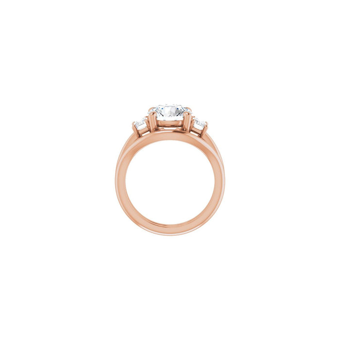 14K Rose Gold 8.8 mm Round 3/4 CTW Lab-Grown Semi-Set Engagement Ring