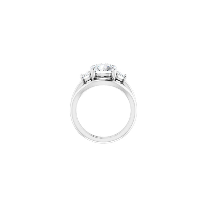 Platinum 8.8 mm Round 3/4 CTW Lab-Grown Semi-Set Engagement Ring