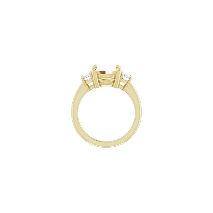 14K Yellow Gold 9.4 mm Round 3/4 CTW Lab-Grown Semi-Set Engagement Ring