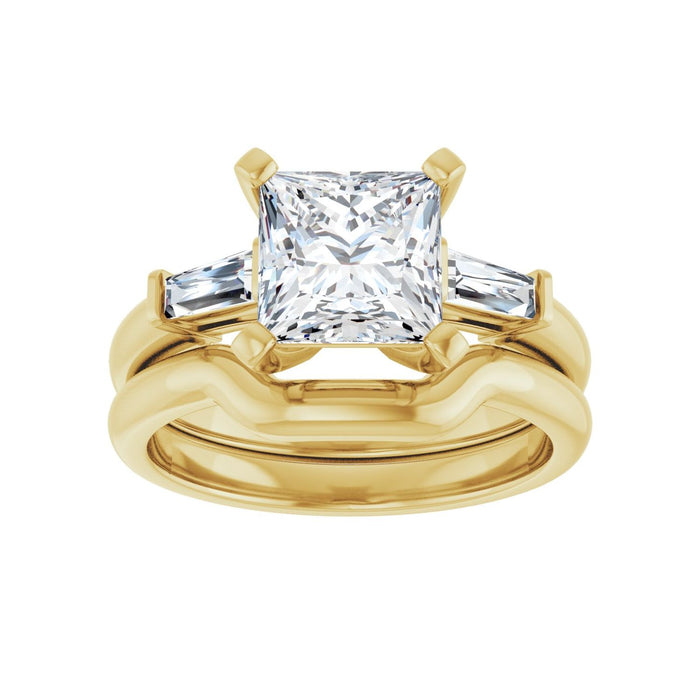 14K Yellow Gold 7x7 mm Square 1/5 CTW Lab-Grown Diamond Semi-Set Engagement Ring