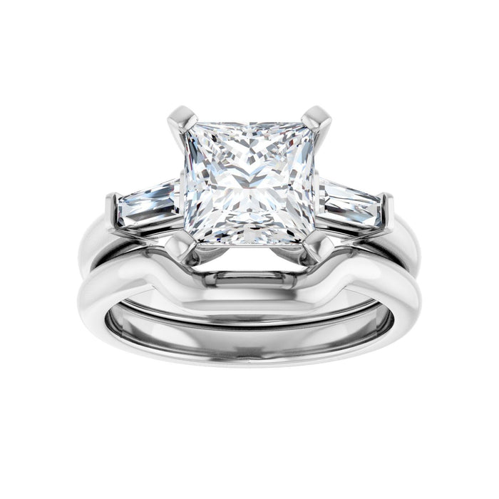 14K White Gold 7x7 mm Square 1/5 CTW Lab-Grown Diamond Semi-Set Engagement Ring