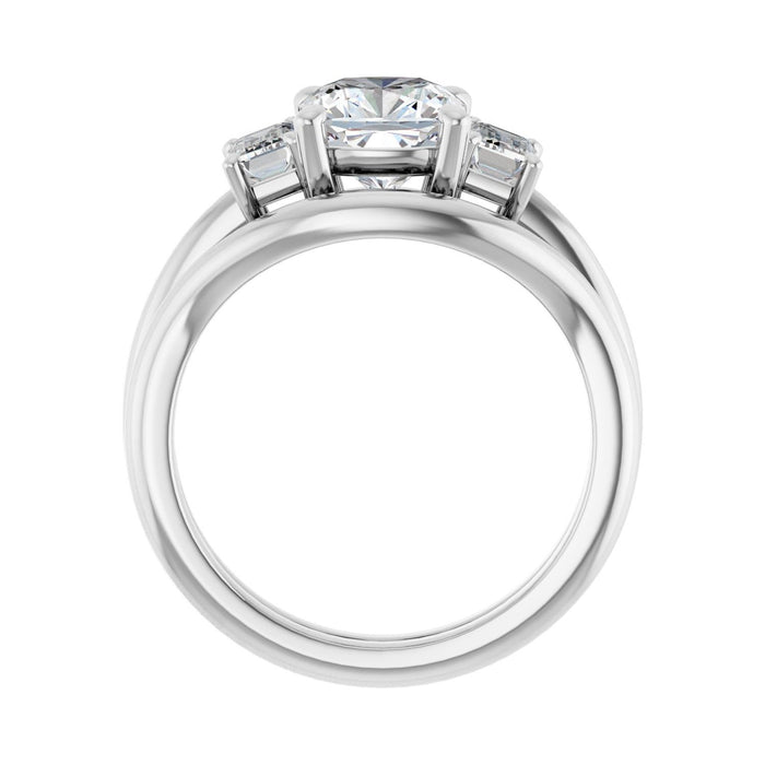 14K White Gold 7x7 mm Cushion 3/4 CTW Lab-Grown Semi-Set Engagement Ring
