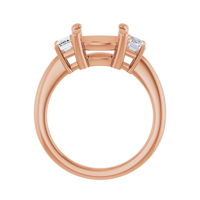 14K Rose Gold 9x9 mm Cushion 3/4 CTW Lab-Grown Semi-Set Engagement Ring