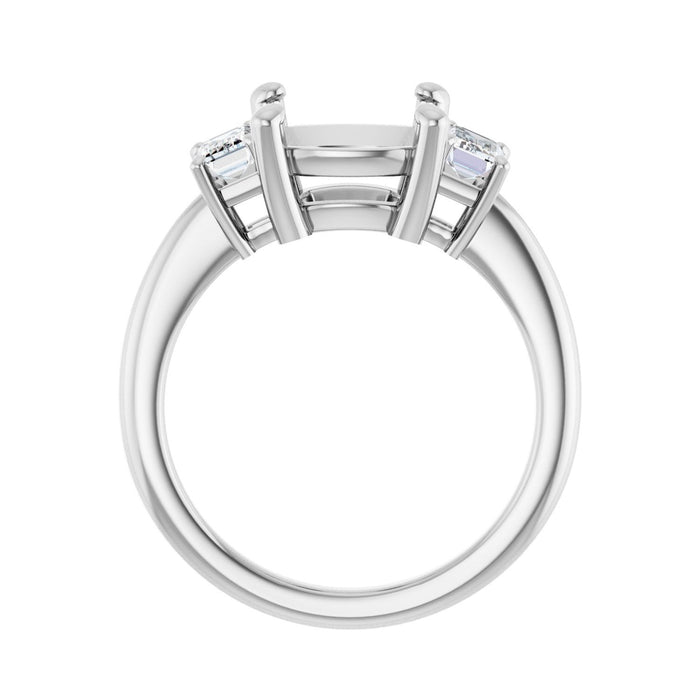 Platinum 9x9 mm Cushion 3/4 CTW Lab-Grown Semi-Set Engagement Ring