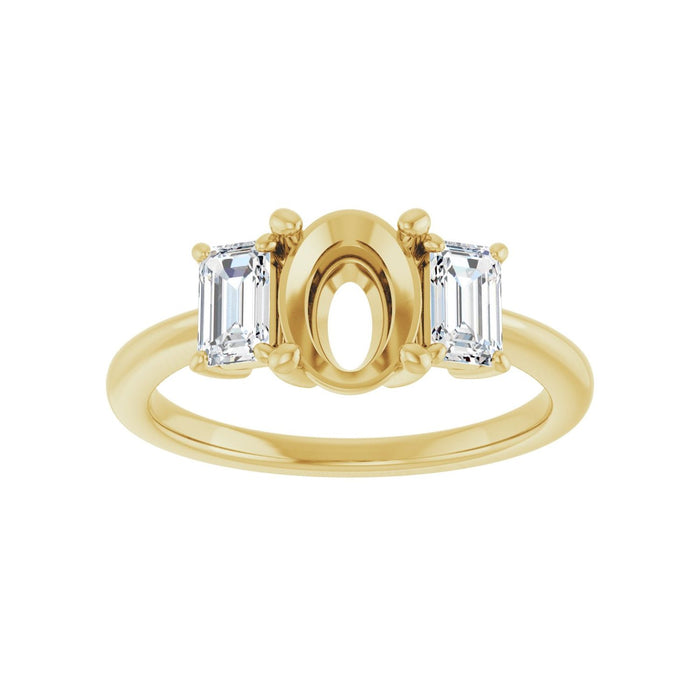 14K Yellow Gold 8x6 mm Oval 3/4 CTW Lab-Grown Semi-Set Engagement Ring